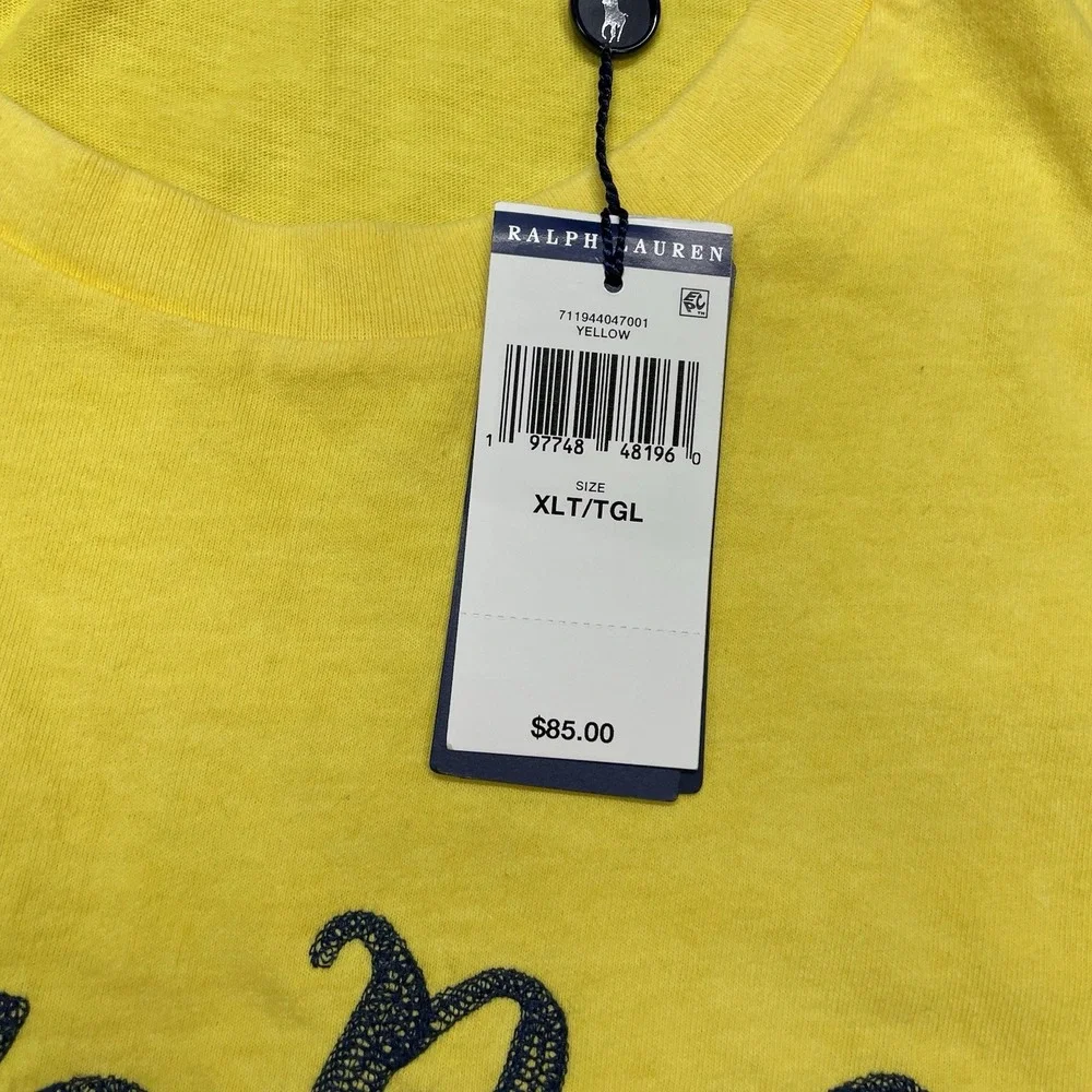 NWT Polo Ralph Lauren Parrot Tropical Yellow T Shirt Men Sz XLT Beach
